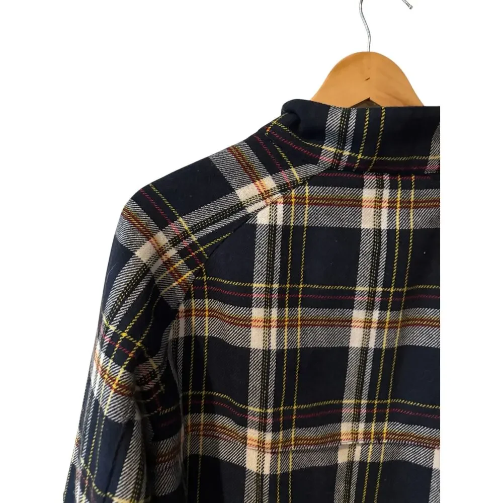 Hurley Wool Plaid Flannel Button Down Jacket Blue M